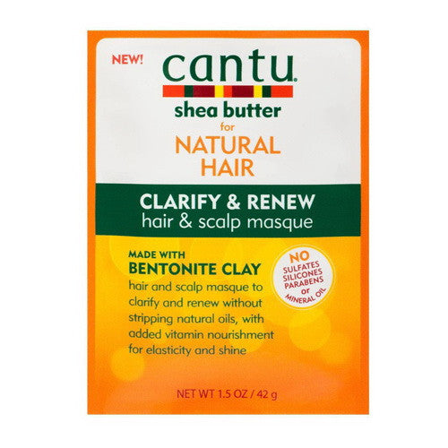 Cantu Shea Butter Natural Hair Clarify and Renew Hair, Scalp Masque, 1.5 Oz